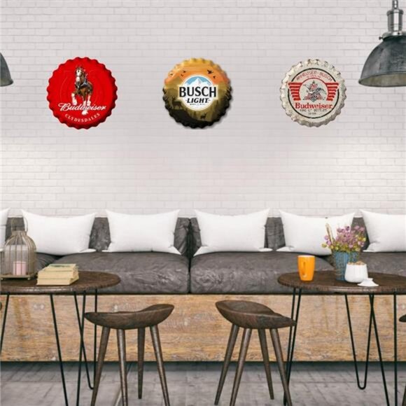 Busch Light Beer Hunting Metal Bottle Cap Sign Garage Shop Bar Man Cave LARGE NW - Picture 4 of 6